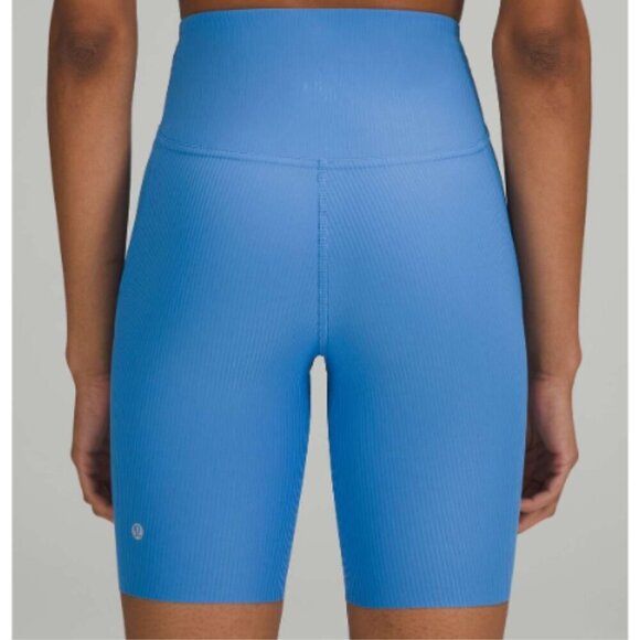 Lululemon Base Pace High-Rise Short 8" Ribbed Nulux Blue Nile 4 - Picture 2 of 10